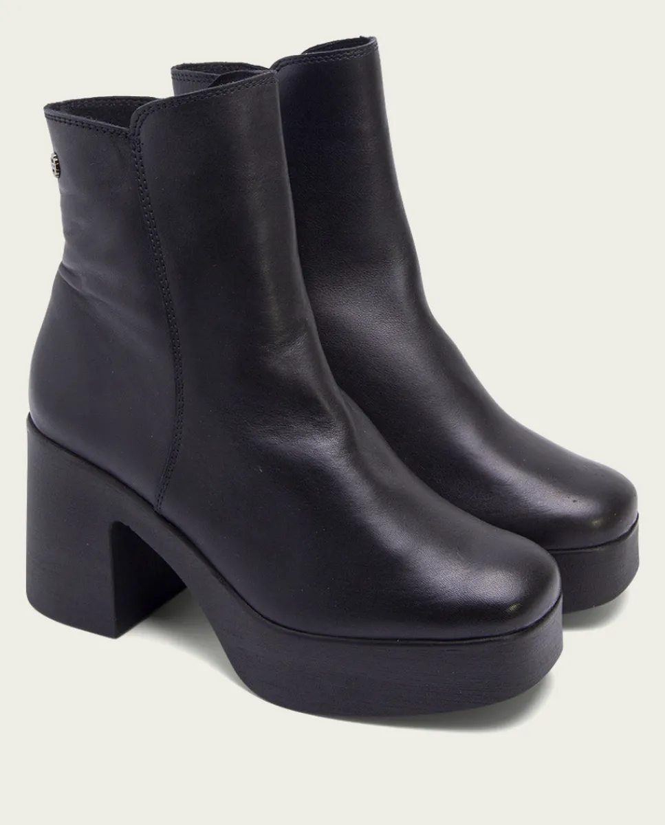 PORRONET Botines De Tacón Negro Con Cremallera Lia New