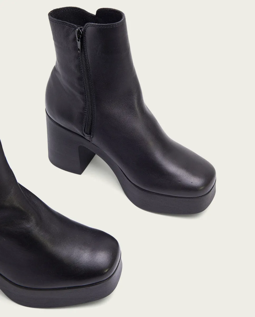 PORRONET Botines De Tacón Negro Con Cremallera Lia New