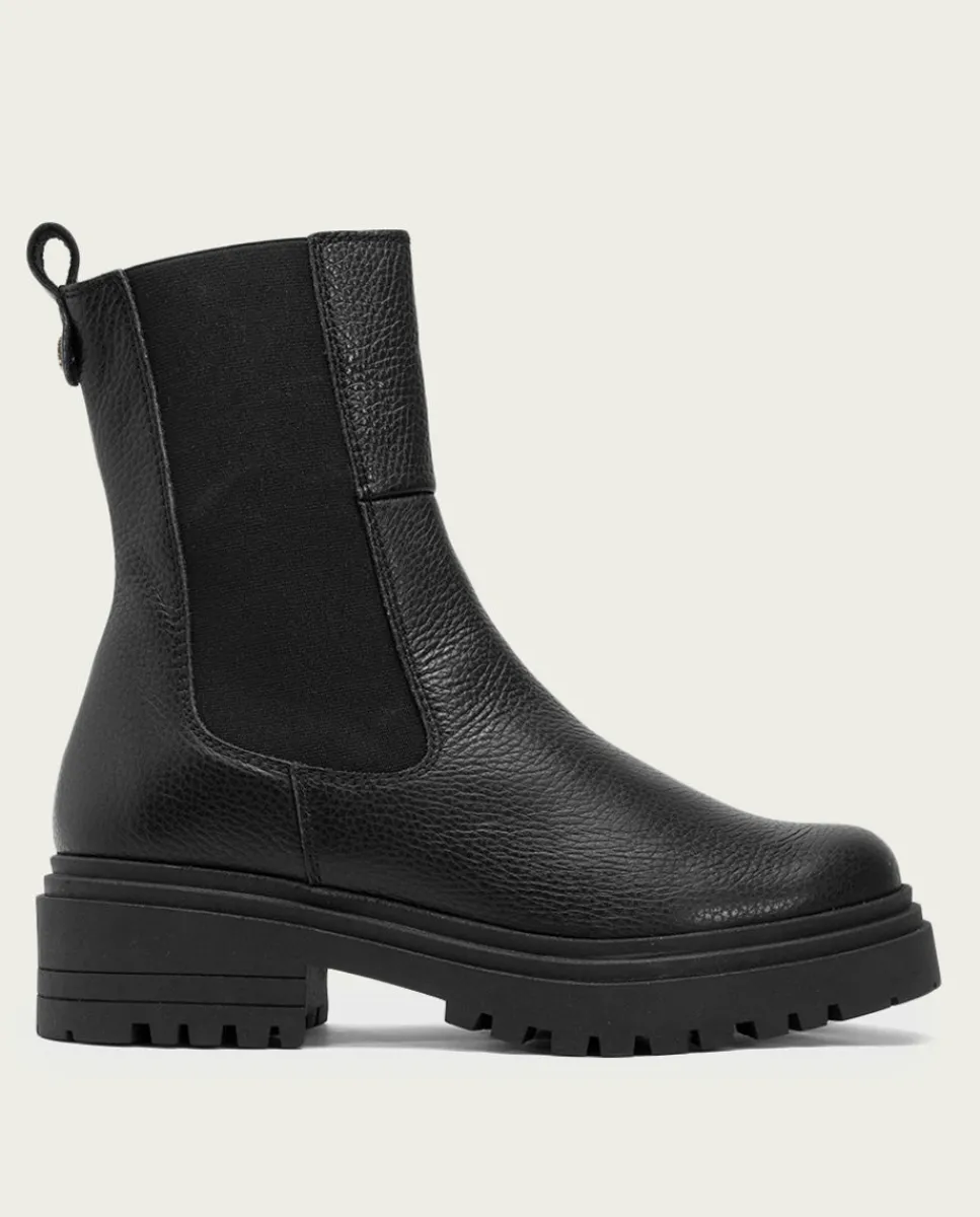 PORRONET Botines Piel Negros Con Elasticos Shelby Clearance