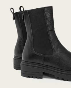 PORRONET Botines Piel Negros Con Elasticos Shelby Clearance