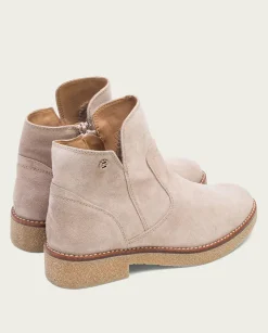 PORRONET Botines Planos Arena Con Cremallera Valerie Cheap