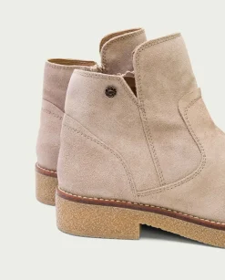 PORRONET Botines Planos Arena Con Cremallera Valerie Cheap