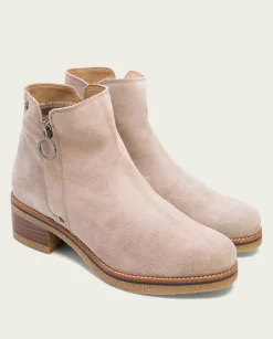 PORRONET Botines Planos Arena Con Cremallera Poppy Sale