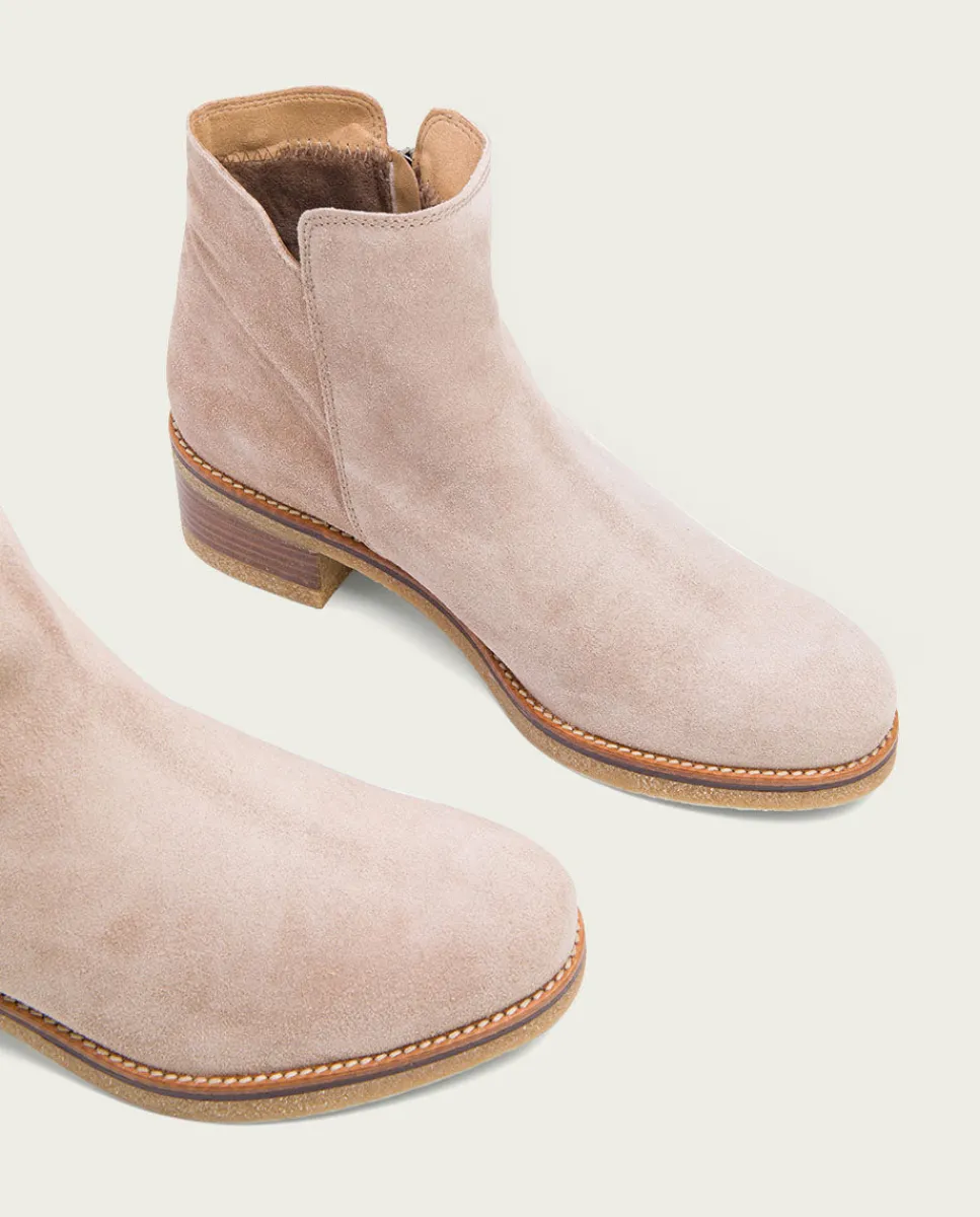 PORRONET Botines Planos Arena Con Cremallera Poppy Sale