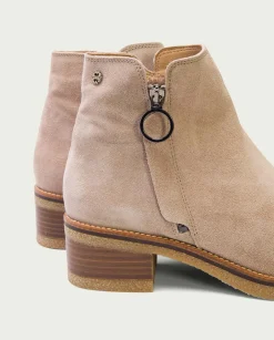 PORRONET Botines Planos Arena Con Cremallera Poppy Sale