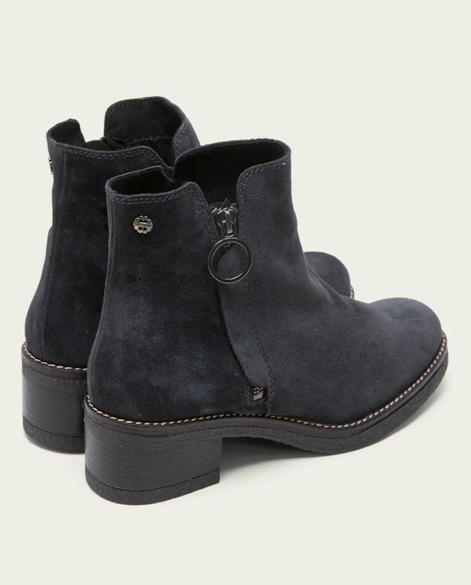 PORRONET Botines Planos Carbon Con Cremallera Poppy Sale