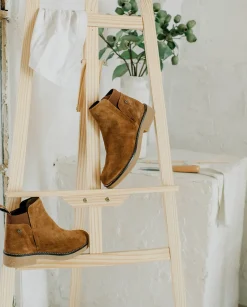 PORRONET Botines Planos Cuero Con Elasticos Valentina Cheap