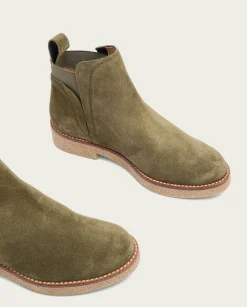 PORRONET Botines Planos Kaki Con Elasticos Valentina Sale