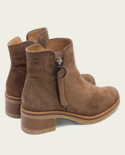 PORRONET Botines Planos Moka Con Cremallera Poppy Sale