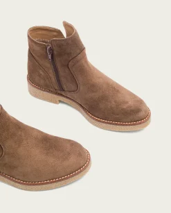 PORRONET Botines Planos Moka Con Cremallera Valerie Fashion