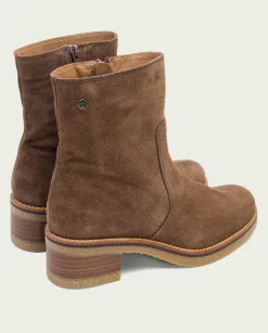 PORRONET Botines Planos Moka Con Cremallera Palma Outlet