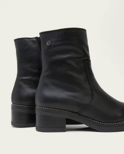 PORRONET Botines Planos Negros Con Cremallera Pax Online