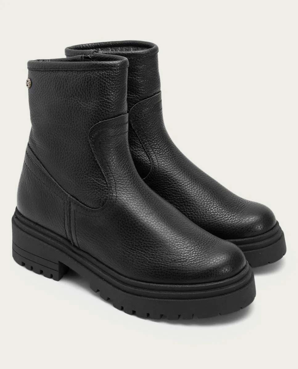 PORRONET Botines Planos Negros Con Cremallera Shani Store