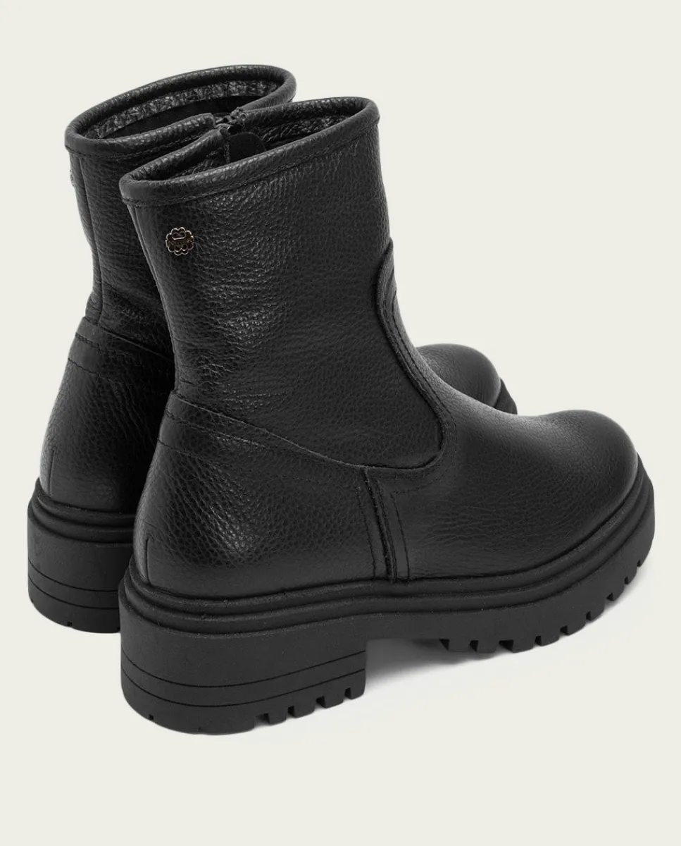 PORRONET Botines Planos Negros Con Cremallera Shani Store