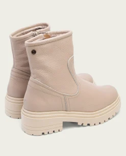 PORRONET Botines Planos Taupe Con Cremallera Shani Outlet