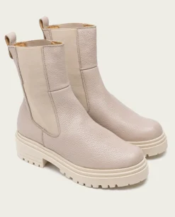 PORRONET Botines Planos Taupe Con Elasticos Shelby Discount