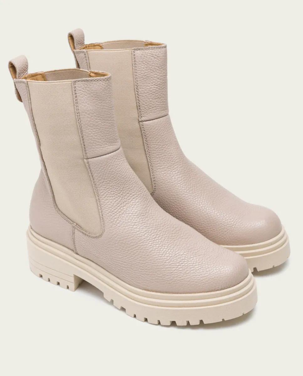 PORRONET Botines Planos Taupe Con Elasticos Shelby Discount