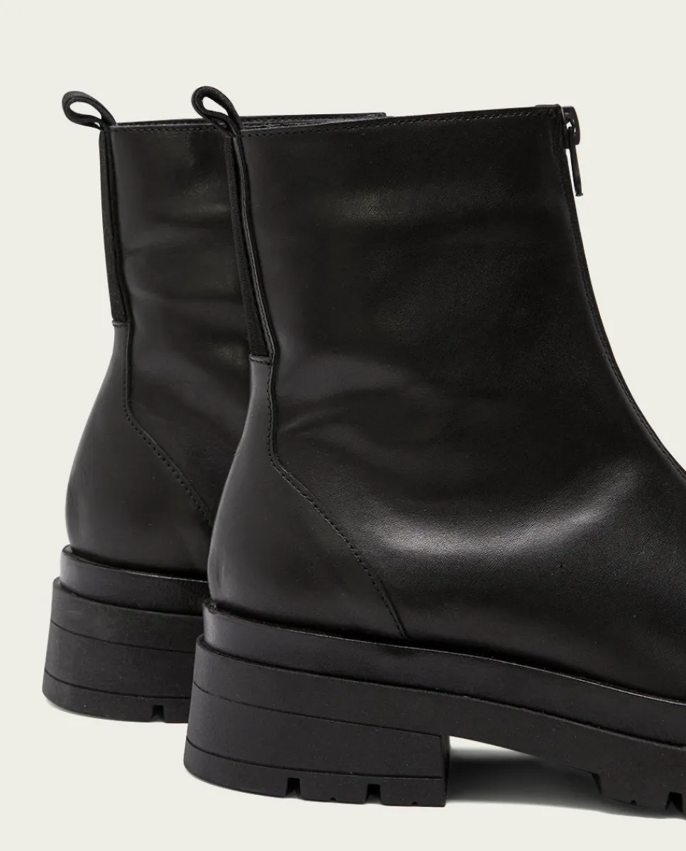 PORRONET Botines Planos Track Negros Con Cremallera Denisse Best