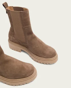 PORRONET Botines Serraje Moka Con Elasticos Sibila Best