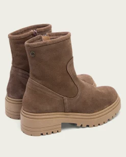 PORRONET Botines Serraje Moka Con Cremallera Sharon Cheap