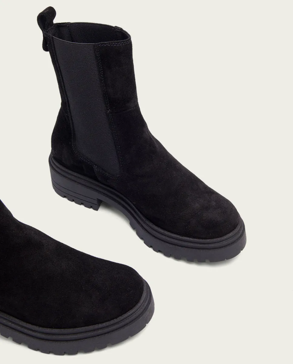 PORRONET Botines Serraje Negros Con Elasticos Sibila Cheap