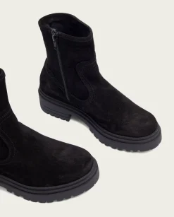 PORRONET Botines Serraje Negros Con Cremallera Sharon Discount