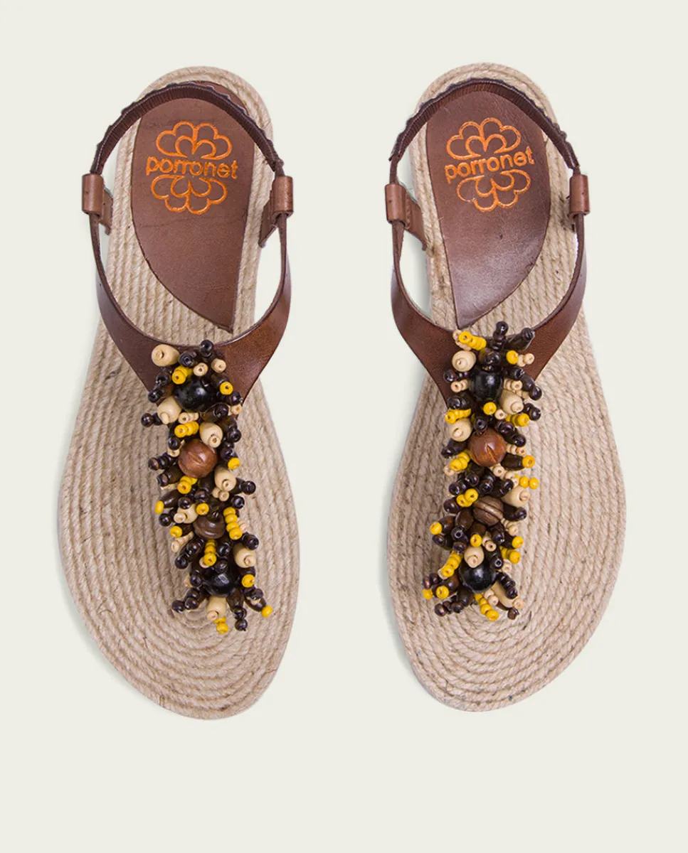 PORRONET Martia Piel Yute Moka Fashion