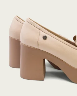 PORRONET Mocasines De Tacón En Piel Taupe Laia Best