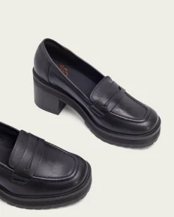 PORRONET Mocasines De Tacón Negros Rahel Cheap