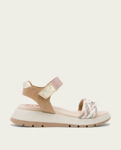 PORRONET Plataforma De Piel Y Tejido Arena Edurne Fashion