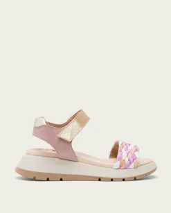 PORRONET Plataforma De Piel Y Tejido Rosa Edurne Online