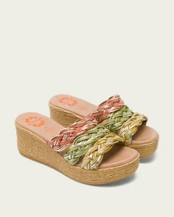 PORRONET Sandalia Cuña Con Pala Textil Colores Ivana Clearance