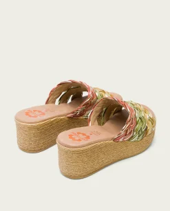 PORRONET Sandalia Cuña Con Pala Textil Colores Ivana Clearance