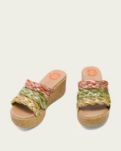 PORRONET Sandalia Cuña Con Pala Textil Colores Ivana Clearance