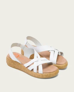 PORRONET Sandalia Cuña Piel Blanca Ganga Online