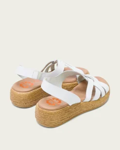 PORRONET Sandalia Cuña Piel Blanca Ganga Online