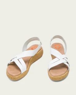 PORRONET Sandalia Cuña Piel Blanca Ganga Online