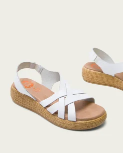 PORRONET Sandalia Cuña Piel Blanca Ganga Online