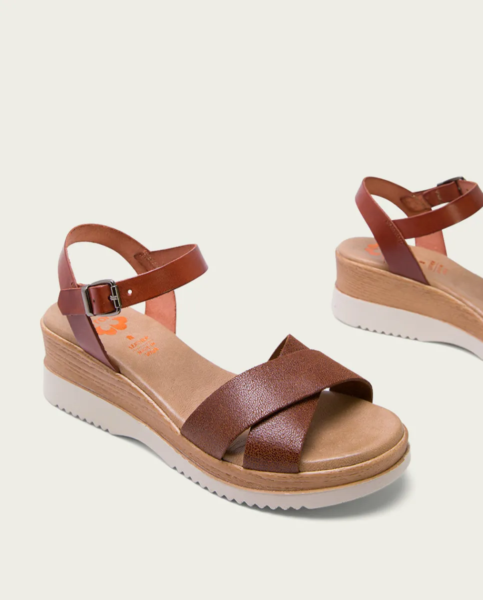 PORRONET Sandalia Cuña Piel Cuero Fiore Online