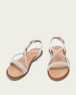 PORRONET Sandalia Plana Con Brillantes Blanca Axa Flash Sale