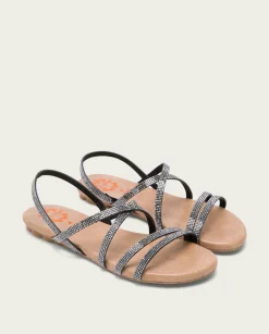 PORRONET Sandalia Plana De Brillantes Plomo Aitana Outlet