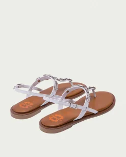 PORRONET Sandalia Plana Piel Blanco Antonella Hot