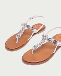 PORRONET Sandalia Plana Piel Blanco Antonella Hot