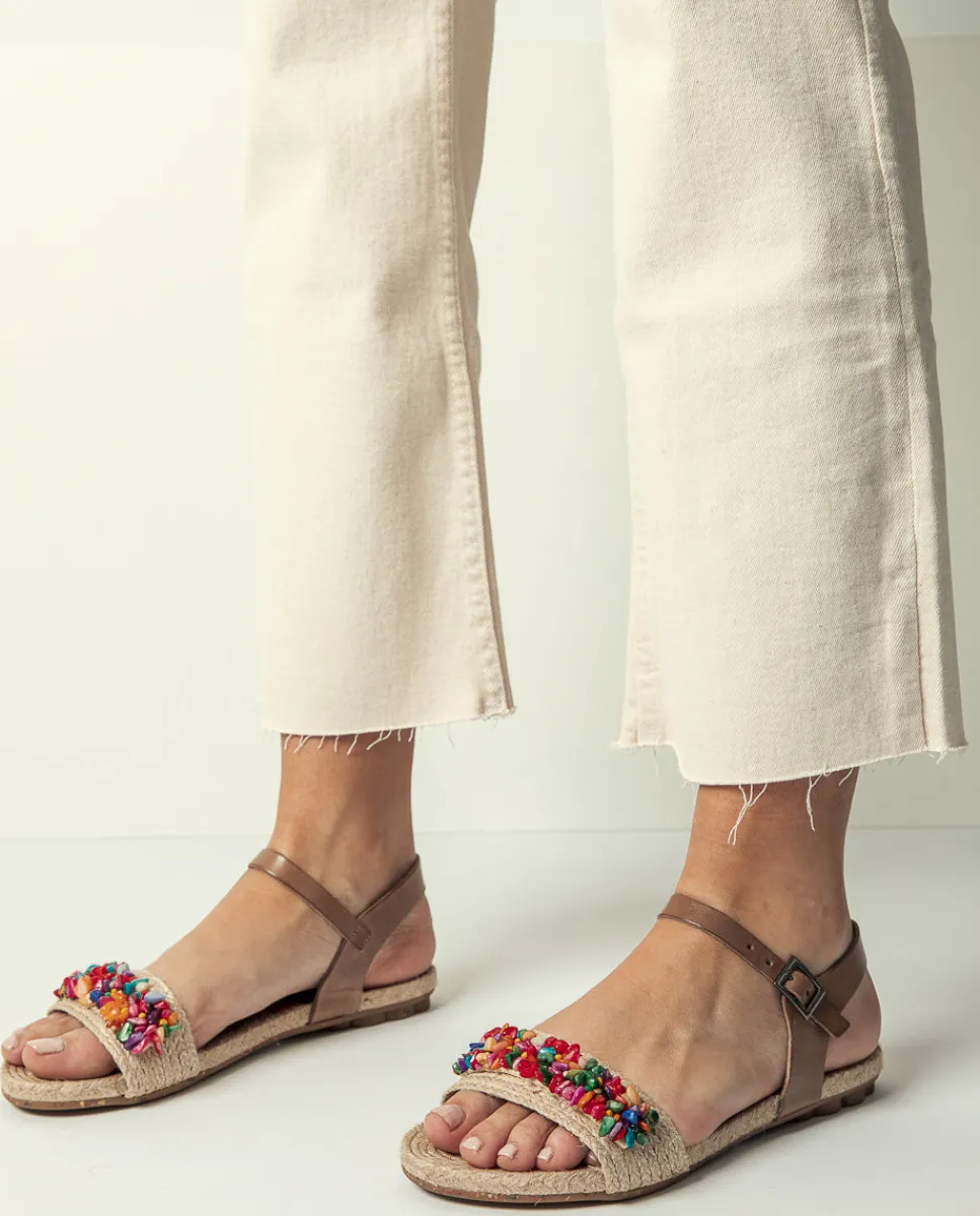 PORRONET Sandalia Plana Yute Y Piel Morgan Best Sale