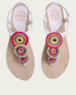 PORRONET Sandalia Plana Yute Y Piel Blanco Mia Sale
