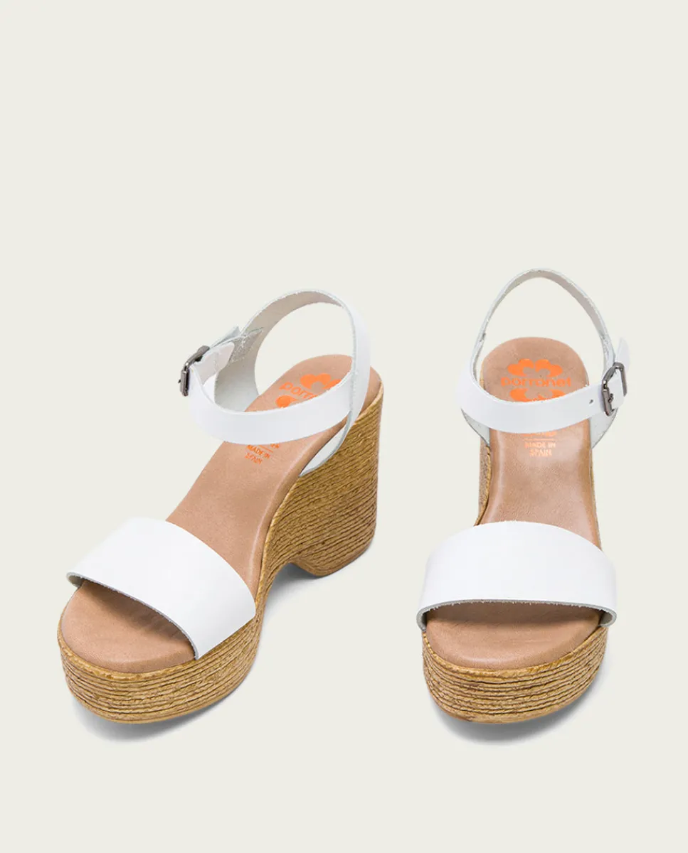 PORRONET Sandalia Tacón Alto Blanco Michele Best Sale