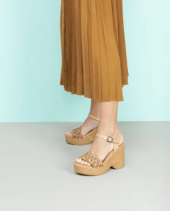 PORRONET Sandalia Tacón Alto Natural Mencia Best Sale