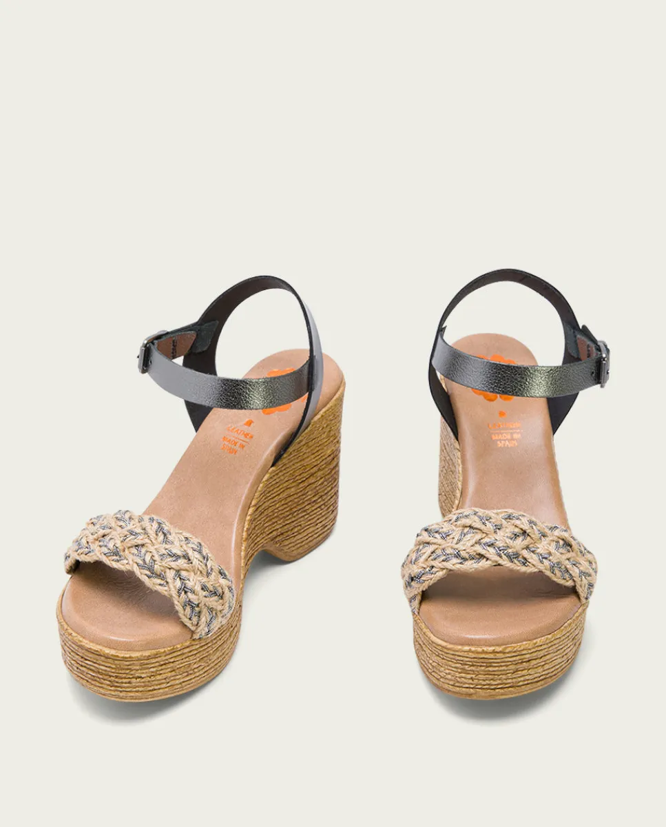 PORRONET Sandalia Tacón Alto Negro Plomo Raina Online