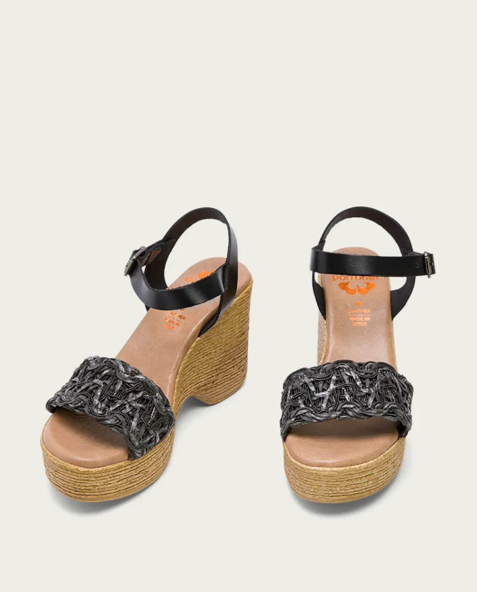 PORRONET Sandalia Tacón Alto Negro Mencia New