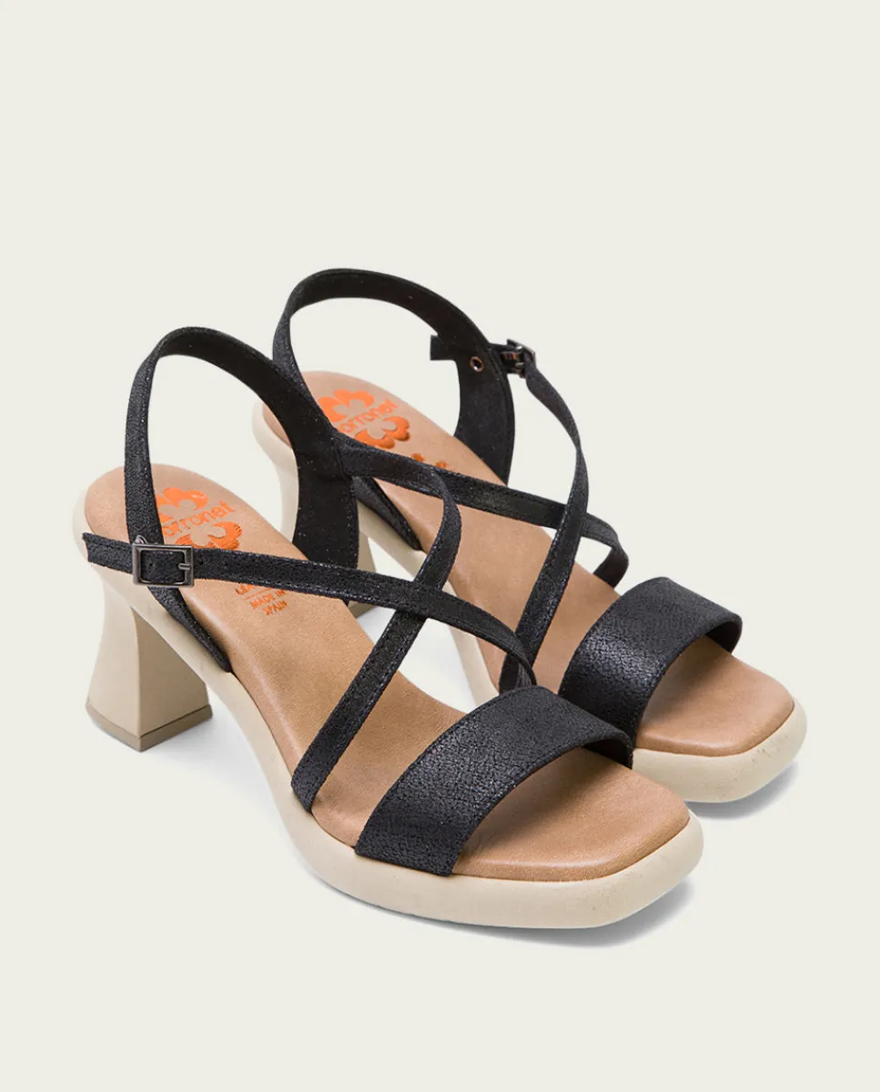 PORRONET Sandalia Tacón Alto Negro Karen Hot